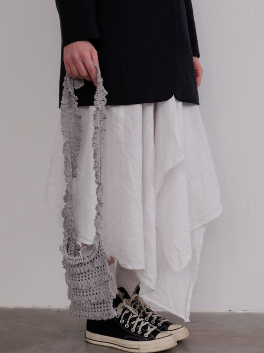 Crochet Mesh Silver Bag