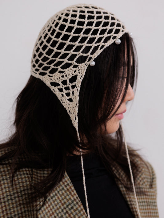 Crochet Mesh Hat With Beads