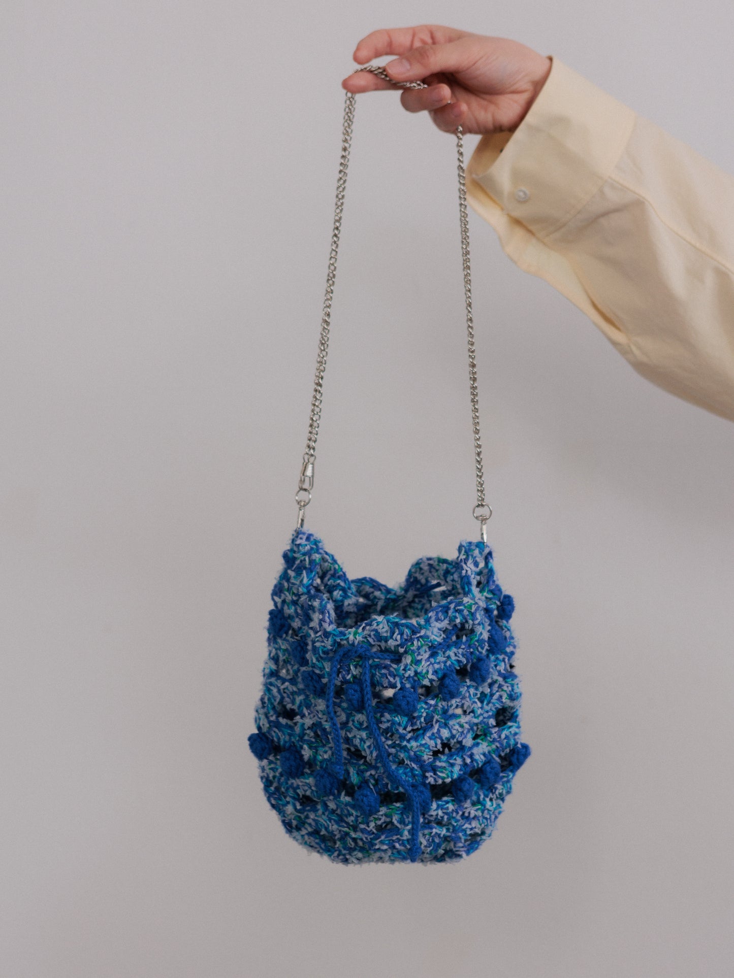 Crochet Shoulder Tie String Bag
