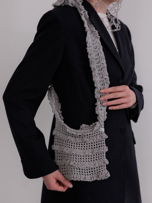 Crochet Mesh Silver Bag